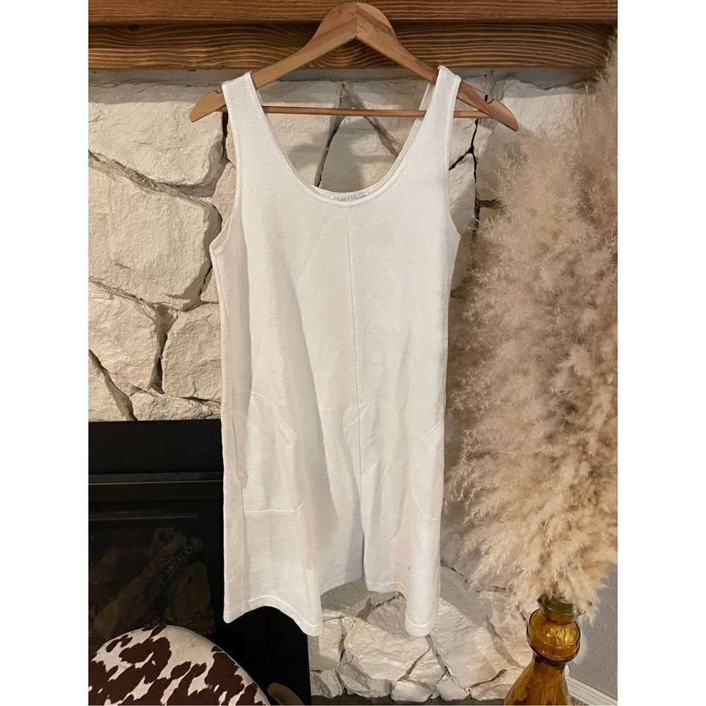 Miss Elaine at home white shirt dress with pockets size M